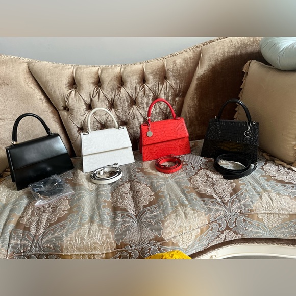 NWT Authentic Matmazel Designed black leather hand bag . - Picture 4 of 8